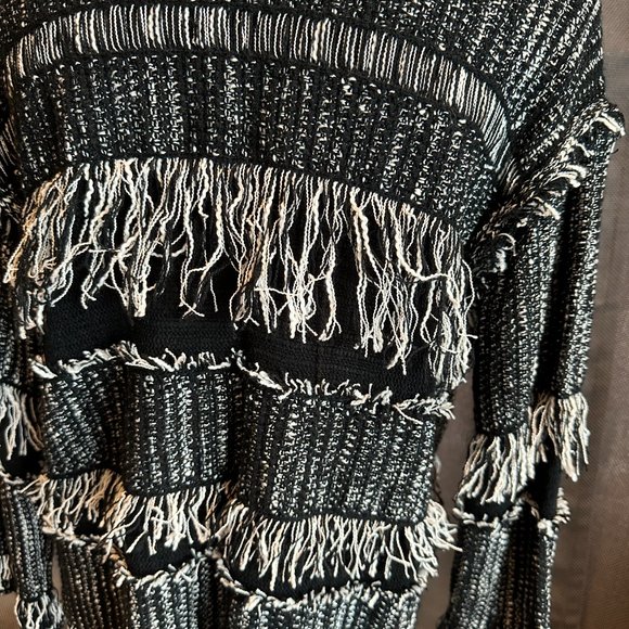 Black and White Chanel Style Blazer Sweater - Picture 5 of 10